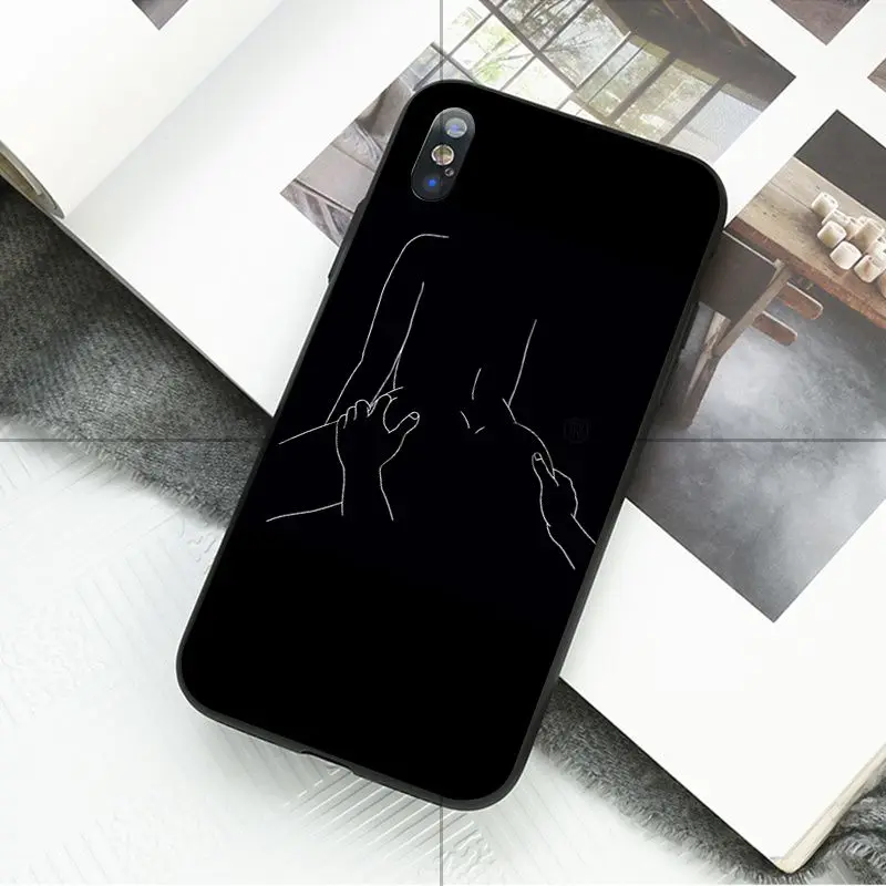 Ruicaica черно-белая линия арт смарт-чехол черный мягкий чехол для iPhone X XS MAX 6 6S 7 7plus 8