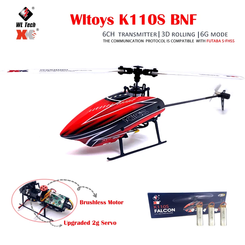 Wltoys XK K110s RC Helicopter BNF 2.4G 6CH 3D 6G System Brushless Motor Quadcopter Remote Control Drone Toys For Kids Gifts | Игрушки и