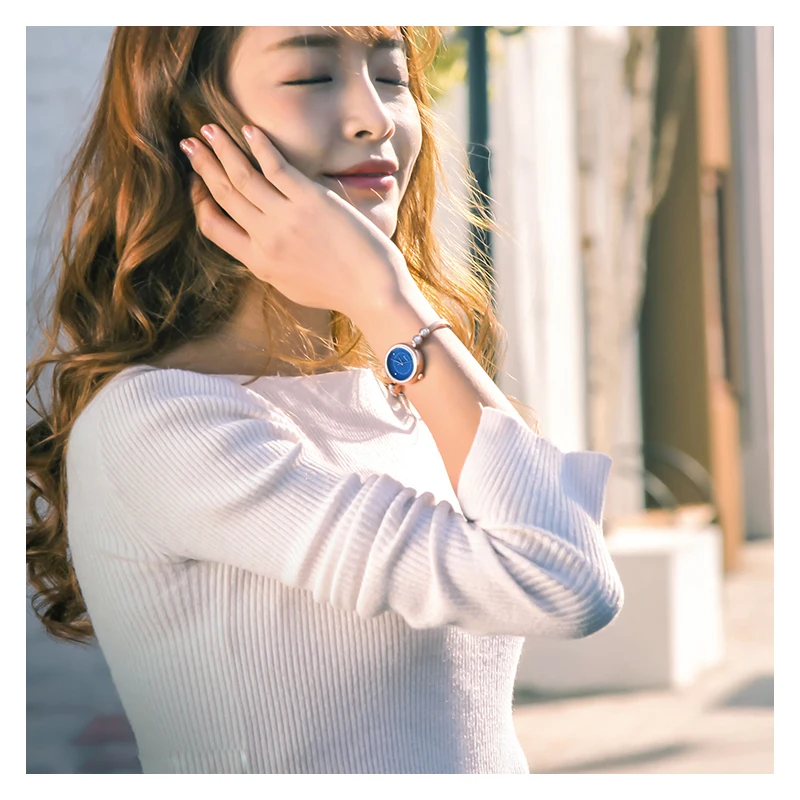 

KIMIO Brand Blue Crystal Women's Bracelet Watch Mini Dail Unique Chain Linked Strap Luxury Ladies Quartz Watches For Woman Gift