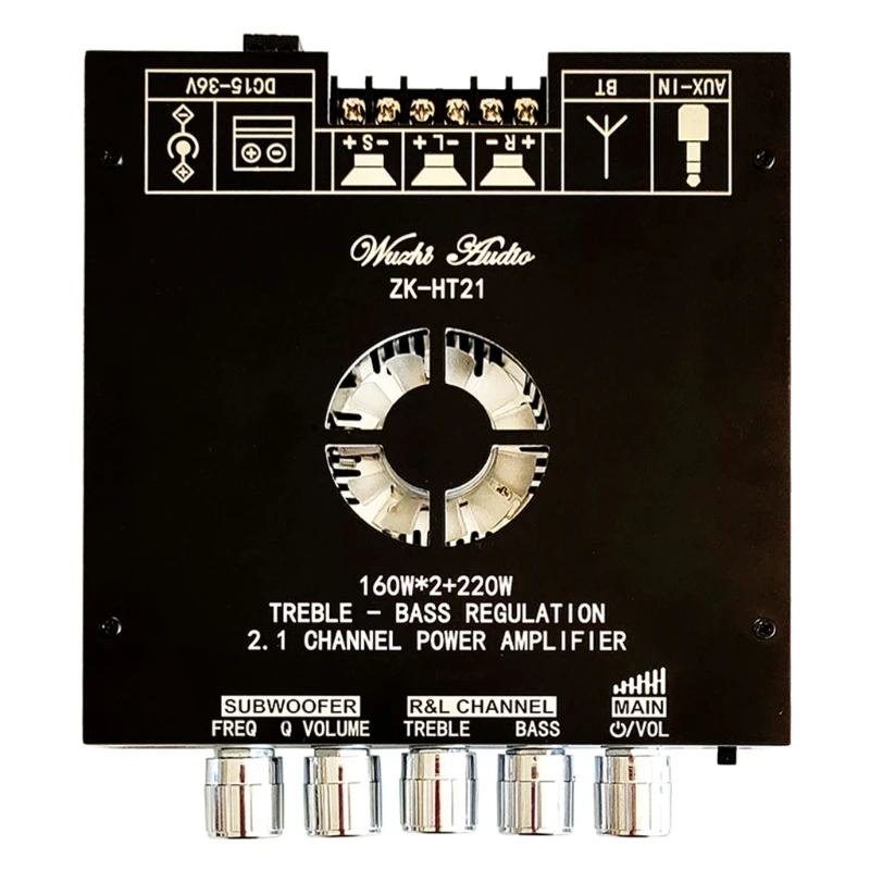 

Amplifier Board Subwoofer Stereo Power Amp Dual Channel Treble & Bass Control BT 5.0 Amplifier Module DC 15-36V