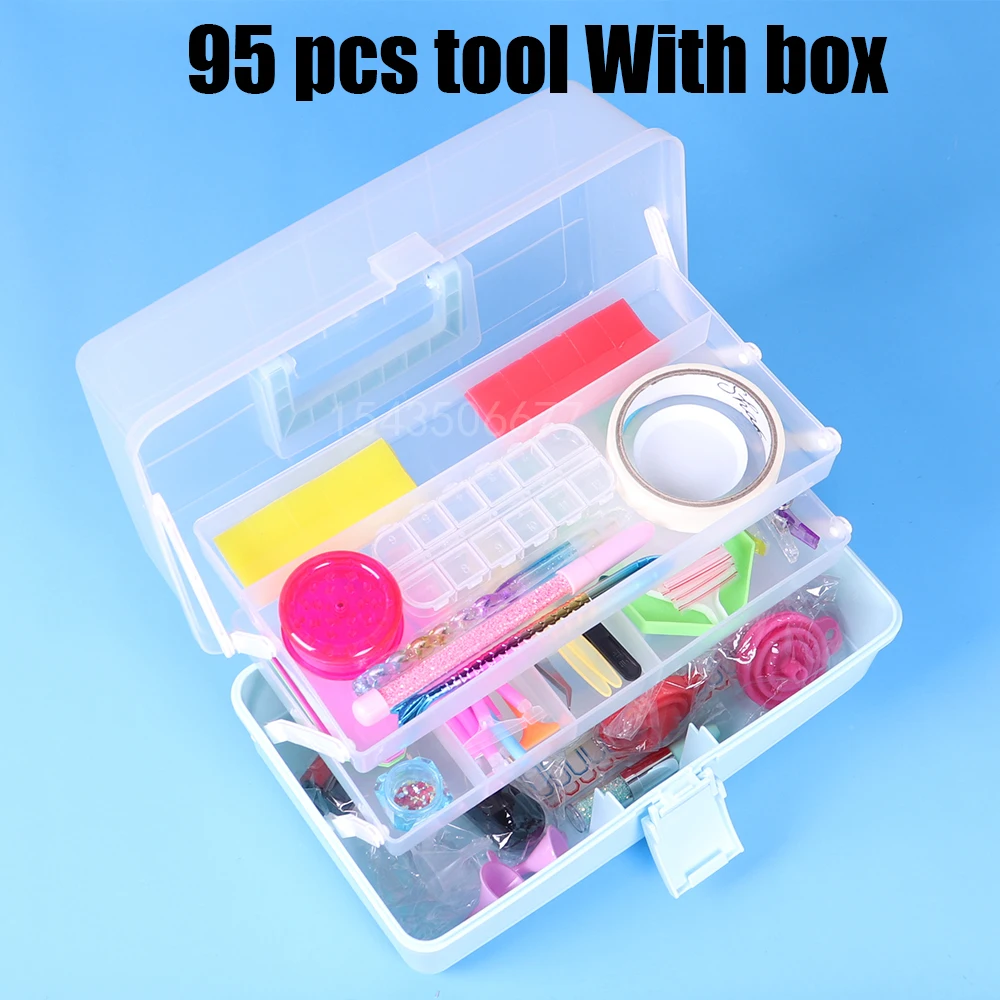 

Diamond Painting Accessories 3 layers Box Diamant Embroidery Mosaic 95 pcs Tools Transparent Plastic Drill Bead Storage Box Dril