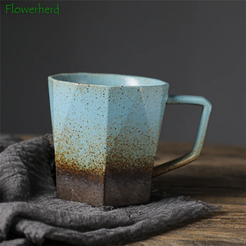 Большая емкость ретро Керамическая кофейная кружка для чая в японском стиле