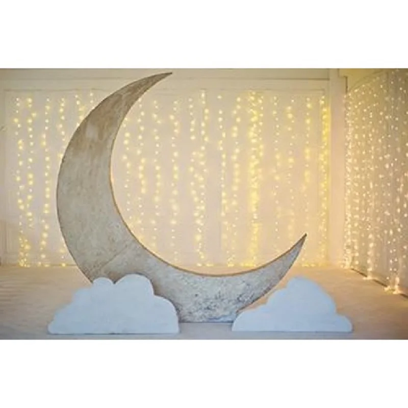 

Реквизит для фотостудии красивый фон для фотосъемки Большая Луна белый облако светильник Виниловый фон для детского дня рождения украшение вечерние вечеринки