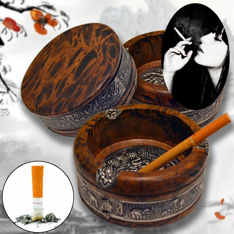 3 дюймов бутик Винтаж деревянная пепельница ручной работы для сигарета сигара