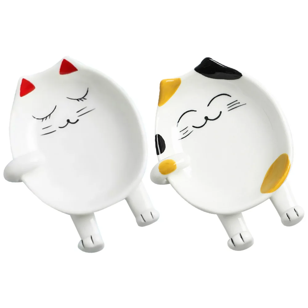 

2Pcs Cartoon Ceramic Pot Cover Holder Pot Shovel Rack Chopstick Spoon Shelf