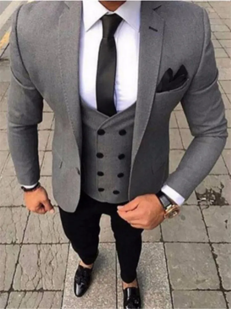 Новый Классический мужской костюм Smolking Noivo Terno облегающие вечерние костюмы Easculino