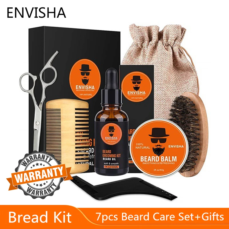 7 шт./компл. борода комплект Для мужчин Barba эфирным маслом носки с изображением