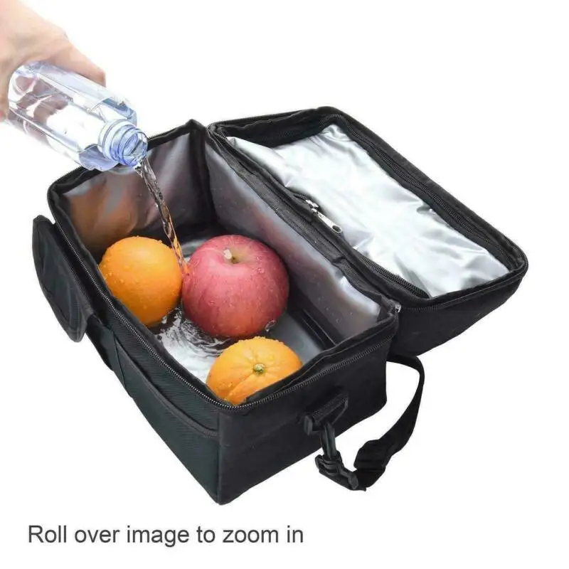 

Large Cooler 8L Portable Women Double-deck Lunch Insulated Food Cold Travel Camping Capacity Picnic Thermal Bag Bag Men Box 8L
