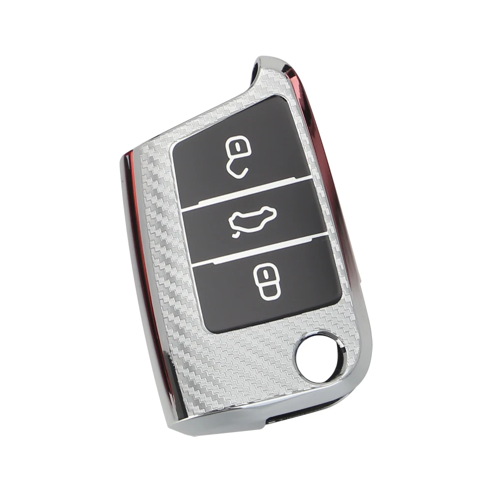 

TPU Carbon Fiber Pattern Car Key Case Cover VW Volkswagen Golf 7 MK7 Tiguan MK2 For SEAT Ateca Leon FR 2 Ibiza Skoda Octavia A7