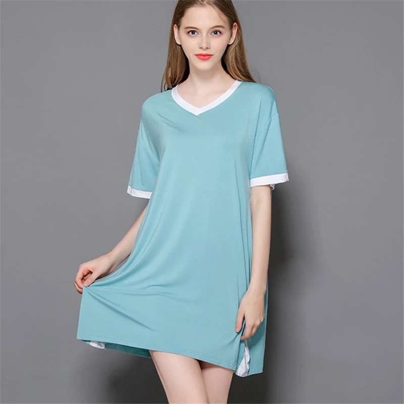 Женское Повседневное платье из модала свободное тонкое с коротким рукавом и
