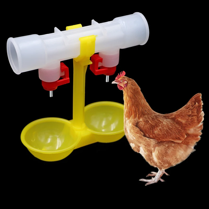 

40Pcs Chicken Duck Water Nipple Drinking Cups Duck Water Bowls Double Hanging Cup Pheasant Drink Chicken Tools Chicken