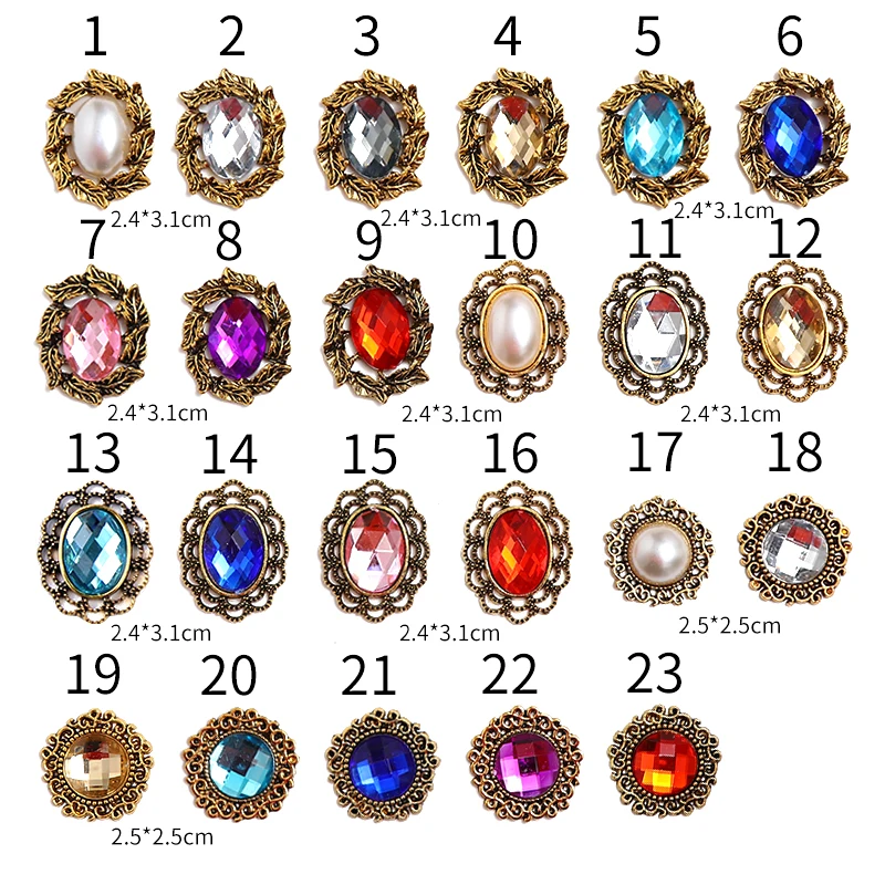 5 шт./лот 23 цвета овальные пуговицы со стразами для рукоделия цветы ручной работы