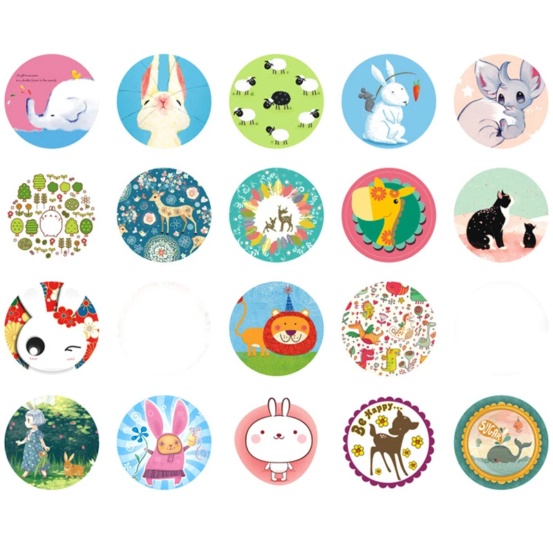 38 шт. креативные винтажные наклейки с рисунками животных из мультфильмов клейкие