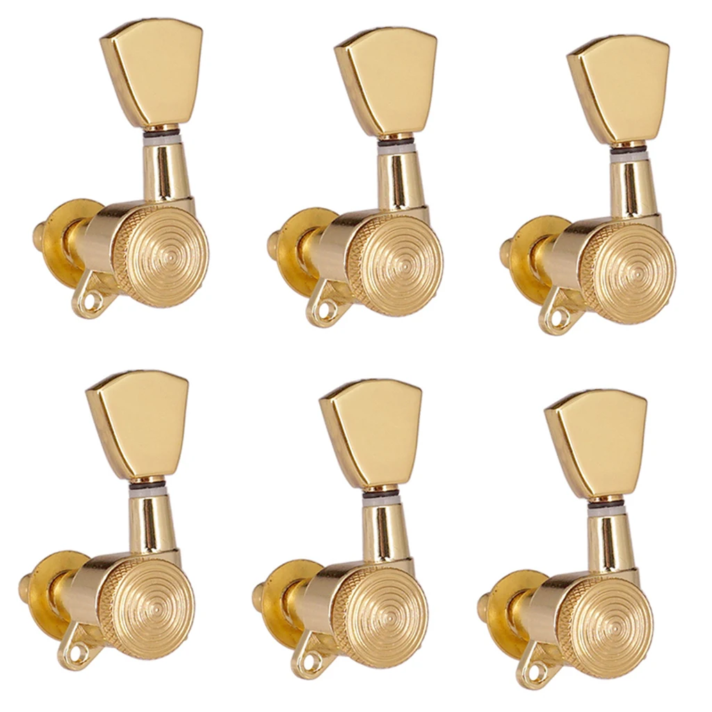 6 Pieces 6L Left Closed String Tuning Keys DIY for Acoustic Electric Guitar Parts Golden | Спорт и развлечения