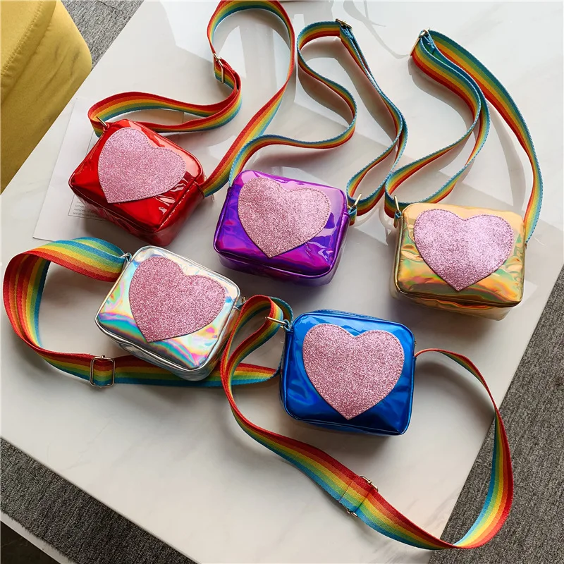 

New Holographic Kids Baby Girls Sequin Bag Handbag Shoulder Bag Coin Purse Outdoor Mini Bags Laser Multi-color Hologram Wallets