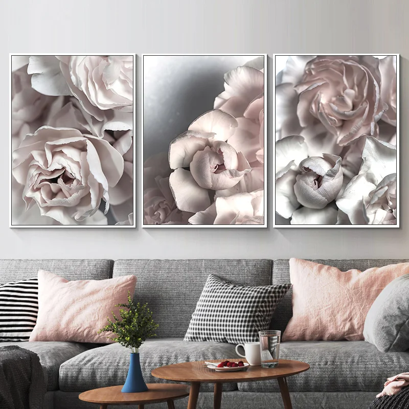 

Abstract Peony Flower Canvas Painting Wall Art Nordic Posters and Prints Wall Pictures for Living Room Decoration Frameless