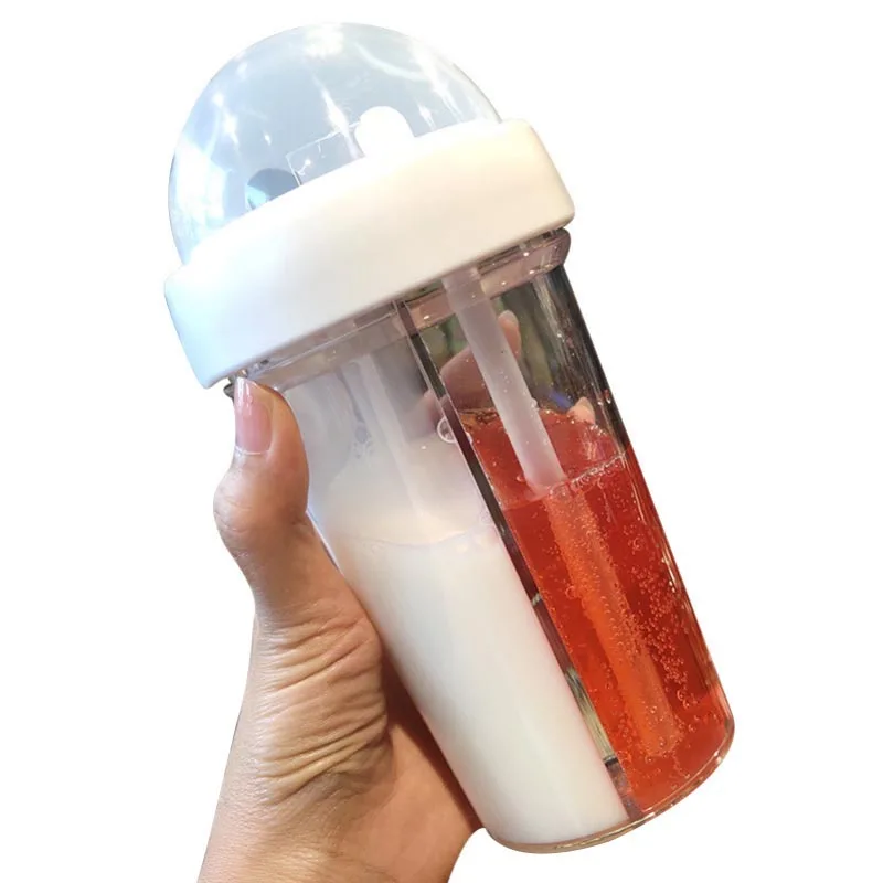 Горячая креативная пластиковая бутылка для воды с двойным отверстием