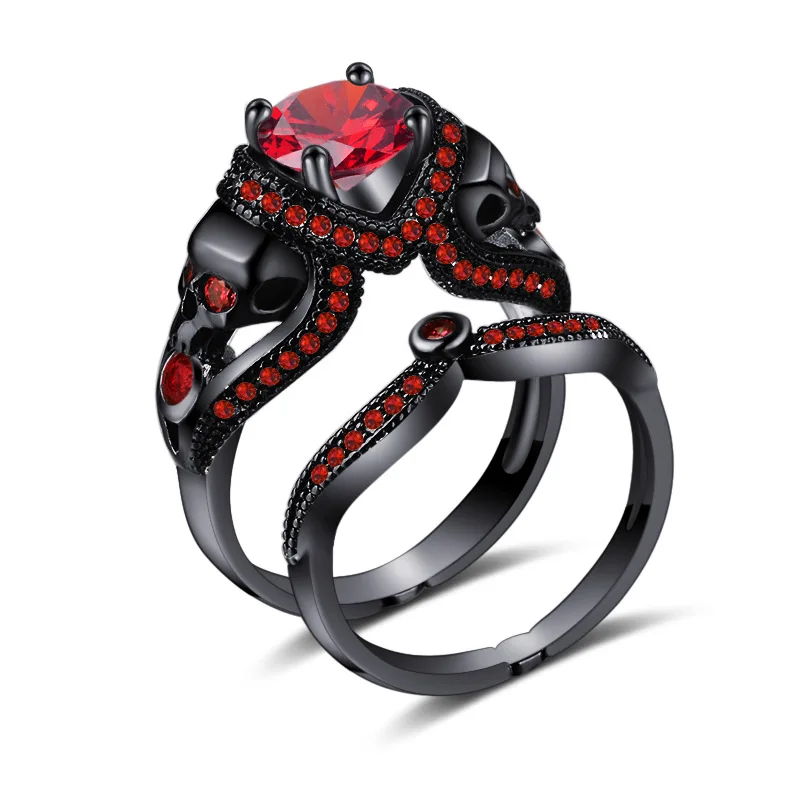 Кольцо с черепом для женщин ювелирные изделия в стиле панк очаровательные черные