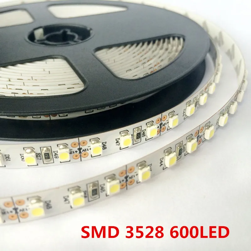 Светодиодный светильник 2835 smd 600led 5 м водонепроницаемый ip65 dc 12v холодный белый 6500k