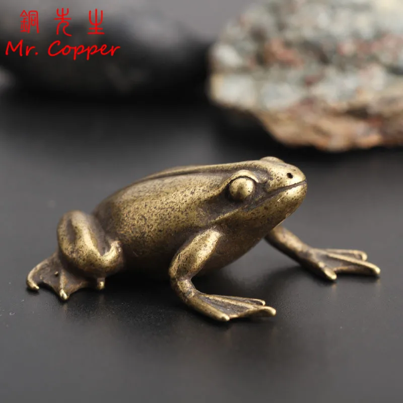 Латунные миниатюрные фигурки маленькой лягушки винтажные медные украшения