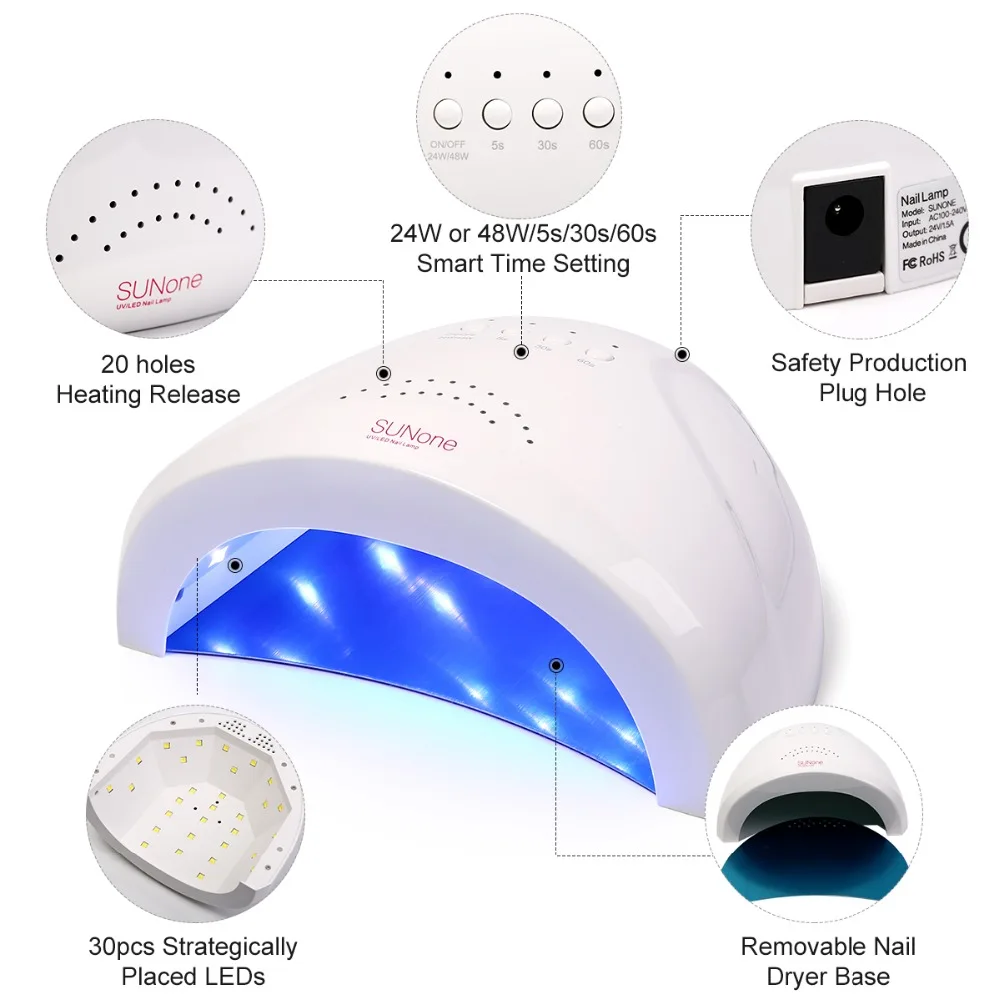 Сушилка для ногтей Azure Beauty быстрая сушка 48 Вт Большой порошок светодиодная лампа