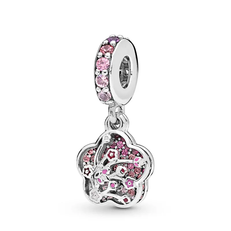 

S925 Sterling Silver Original Pan Crystal Heart Bead Path To Love Pendant Charm for Women DIY Bracelet Bangle Gift Jewelry