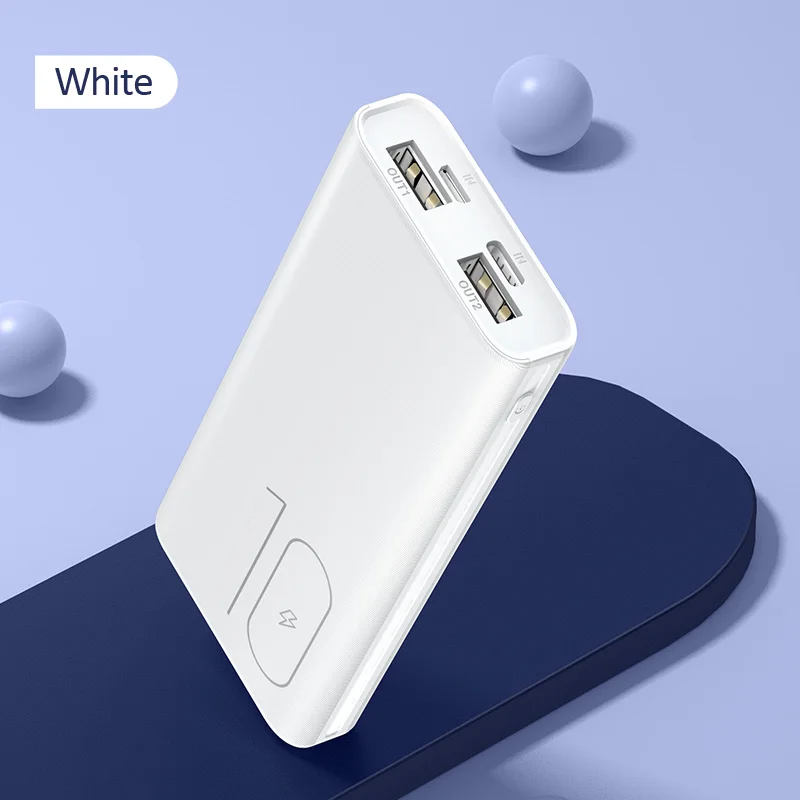 Normal Mini White Мощность банка для xiaomi mi iPhone USAMS Мощность банк mi ni 10000 мАч светодио дный Дисплей Dual USB Мощность Bank внешняя Батарея Быстрая зарядка - Цвет: Normal Mini White