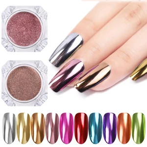 Зеркальный блеск для ногтей, металлический цвет, УФ-гель для дизайна ногтей Полировка, хромированные хлопья пигмент, пыль, украшения