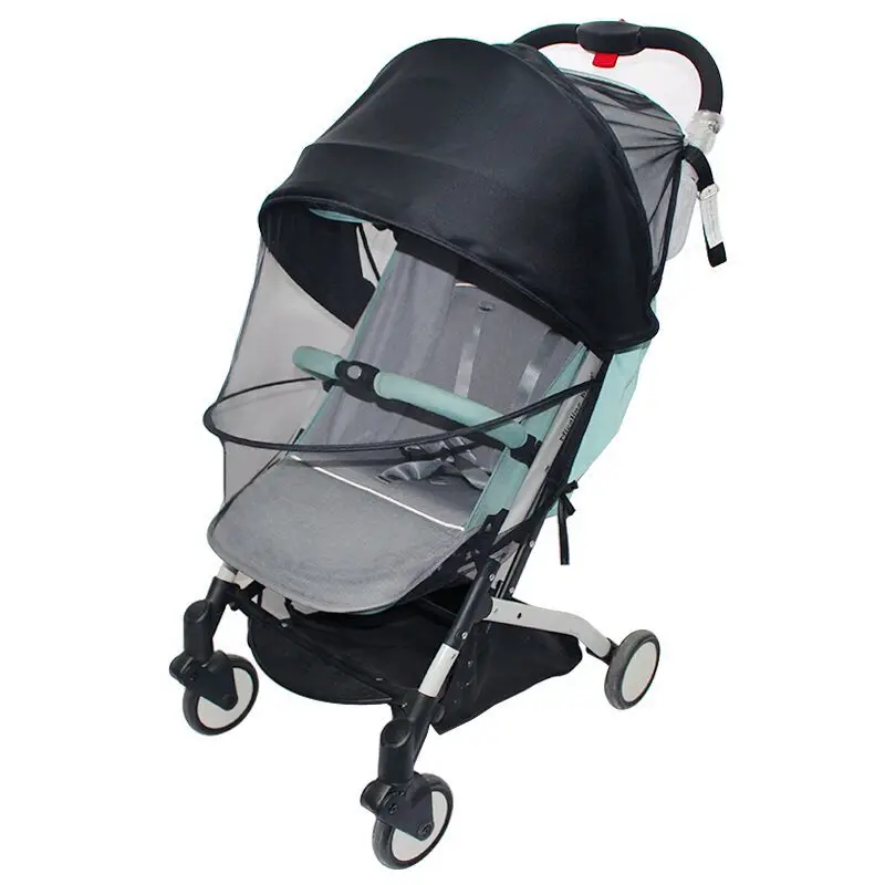 black-black Маскитная сетка на коляску 2 In1 Детские коляски козырек от солнца москитная сетка лето, защита от солнца козырек Зонт ко - Цвет: black-black
