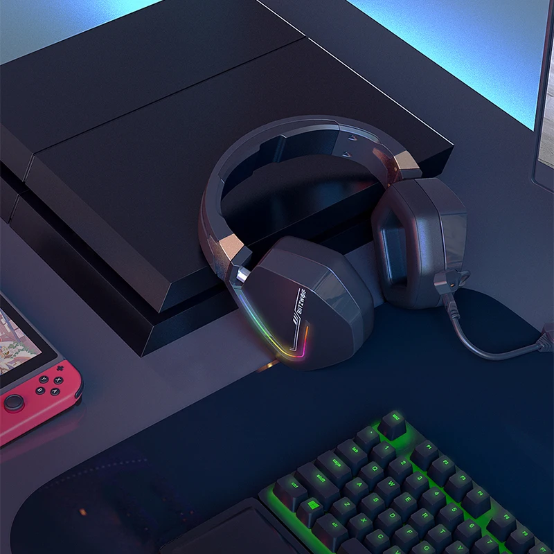 BlitzWolf BW-GH2 Gaming Headphones USB Wired 7.1 Channel 53mm Driver RGB Gamer Headset with Mic for Computer PS3/4 Head Set | Электроника
