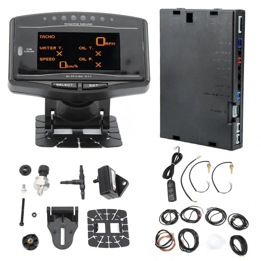 10 в 1 Универсальный Автомобильный манометр цифровой тахометр скорость вольт