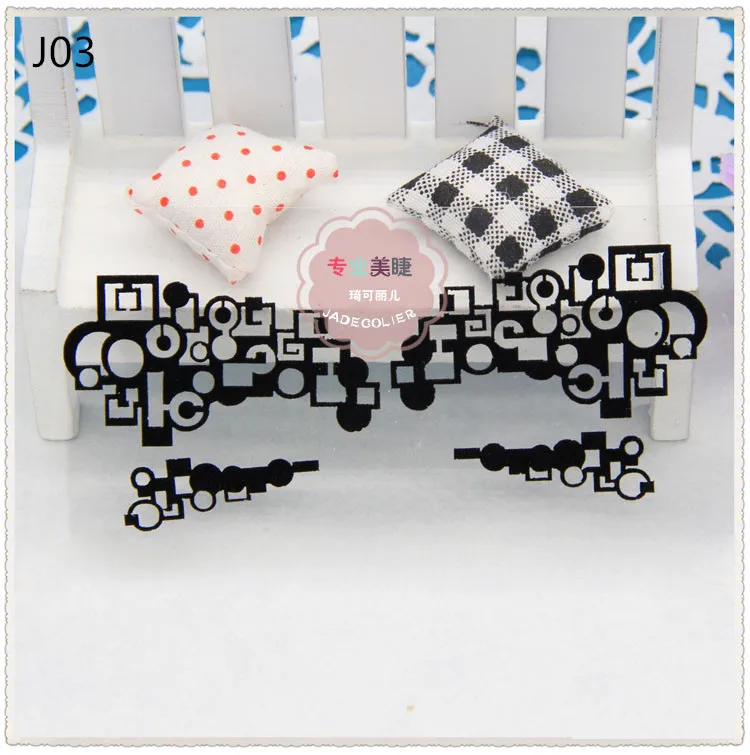 J03 Jadecolier 1 пара черный макияж Красота Тени для век наклейки Маскарад DIY украшения кружевная маска для лица - Цвет: J03