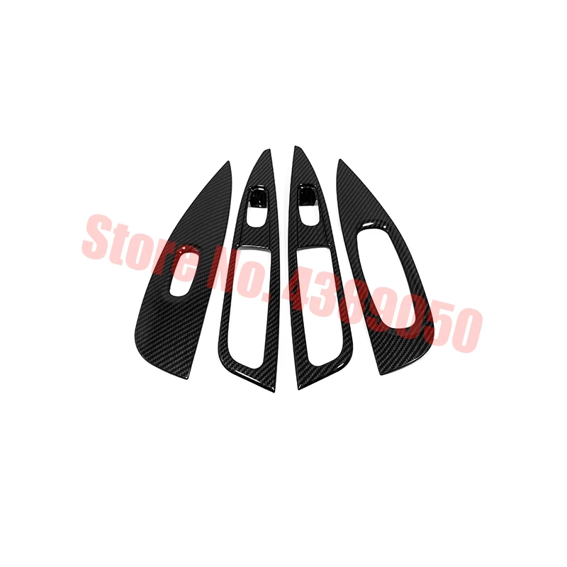 4 шт. хромированные/Углеродные наклейки на панель управления дверью и окном для