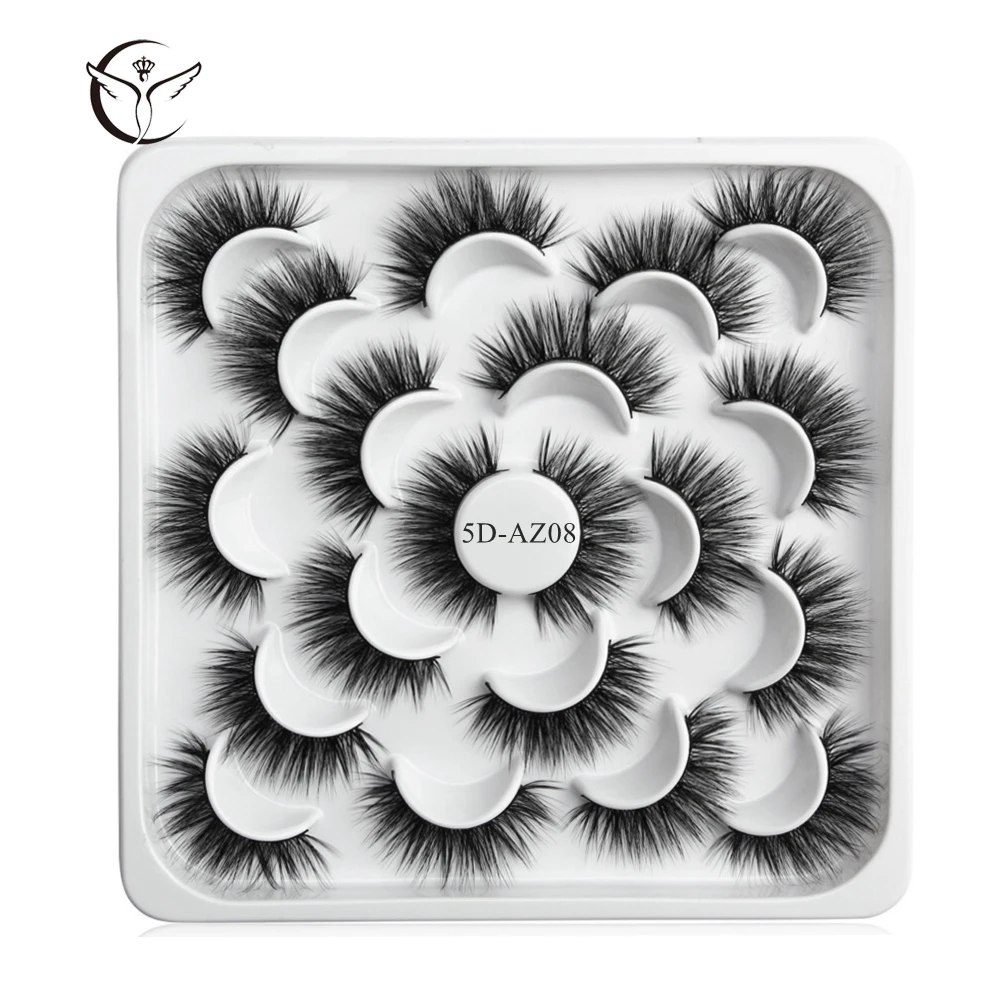 5D-AZ08 Mink eyelashes 3d mink hair eyelashes10 pairs long makeup 3d faux nature fake lashes extension false eyelashes Wholesale(10P - Цвет: 5D-AZ08
