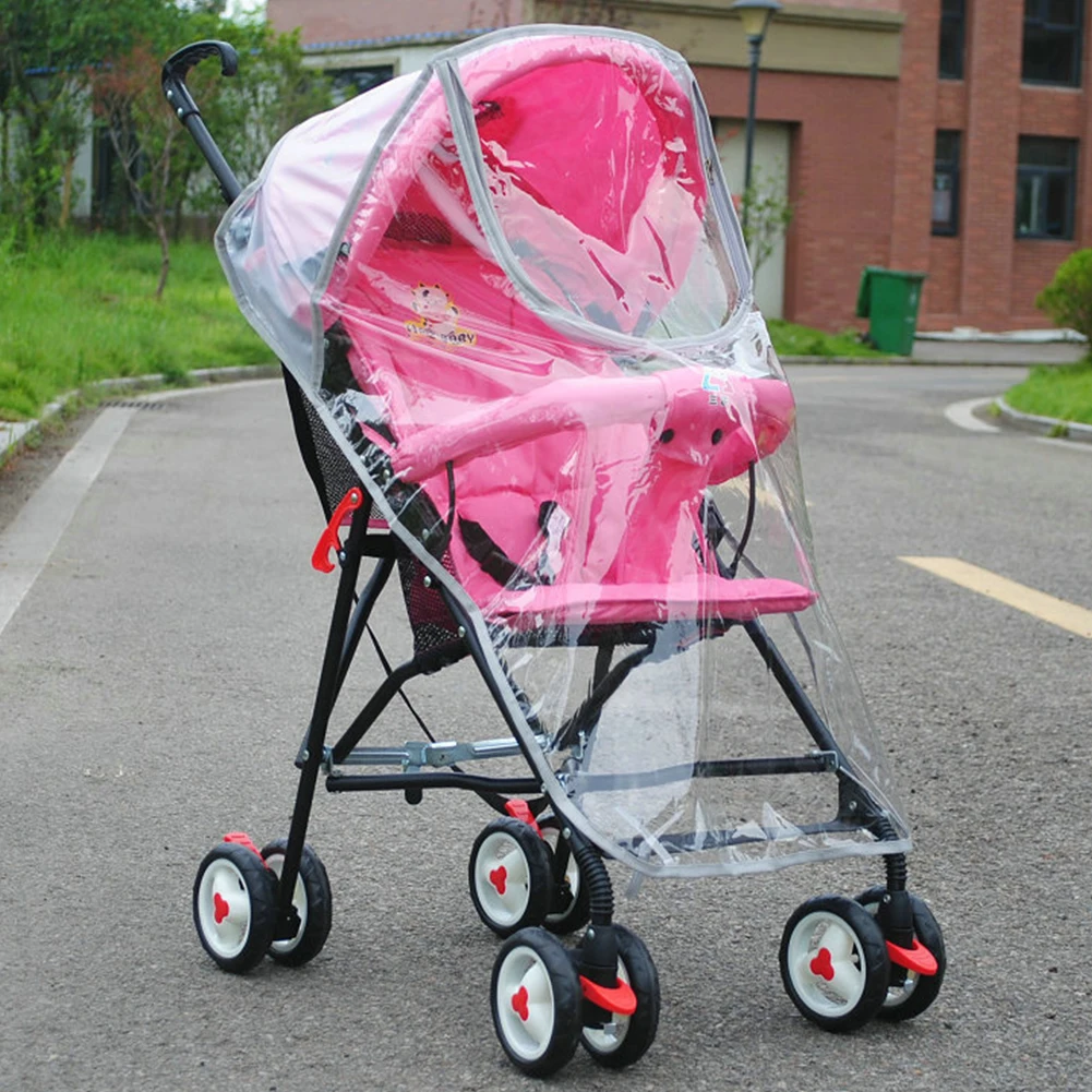 S Universal Practical Portable Breathable Baby Stroller Accessories Protective Waterproof Travel Zipper PVC Rain Cover Dust Shield - Цвет: S