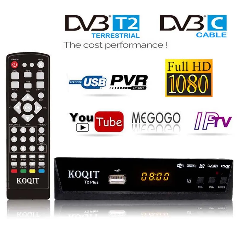 DVB-T2 DVB-C эфирный ресивер HD цифровой ТВ-тюнер AC3 рецептор DVB T2 H.264 ТВ-ресивер DVB T Wifi IP tv Youtube телеприставка