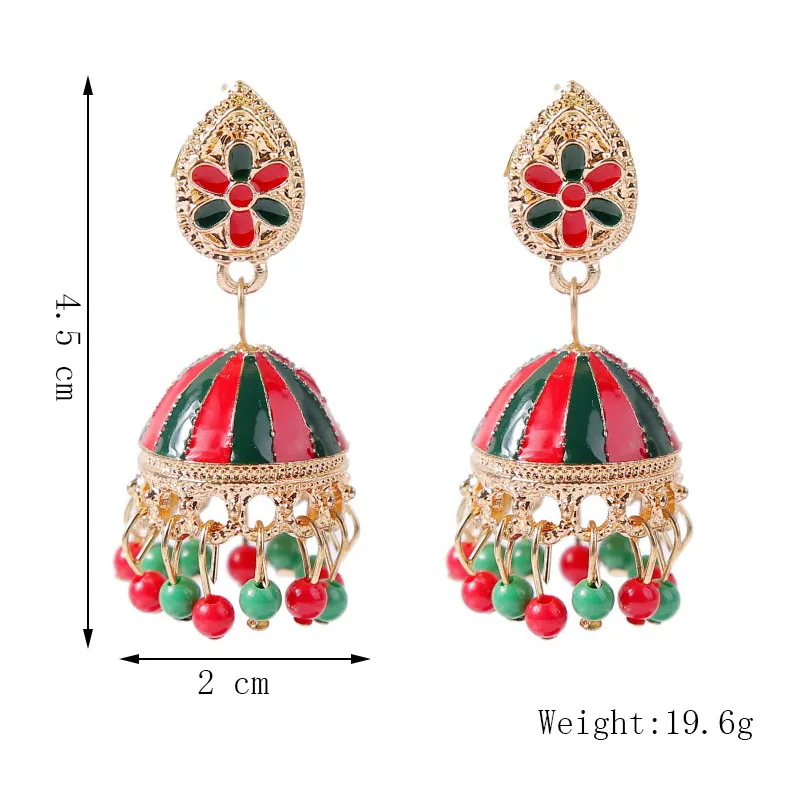 Индийские серьги с множеством цветов эмали в стиле моды для женщин винтажного этнического племенного золотого украшения с каплей заявления леди ювелирные изделия.