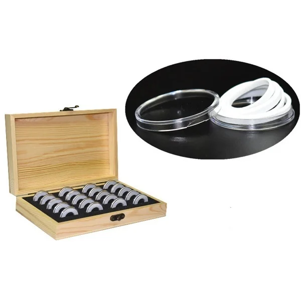 Деревянные монеты Дисплей ящик для хранения Чехол коллекционные с 20 Вт 30 50/100