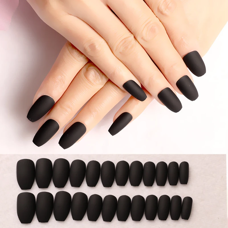 24 шт. матовые накладные ногти для маникюра и нейл арта|Накладные ногти| |