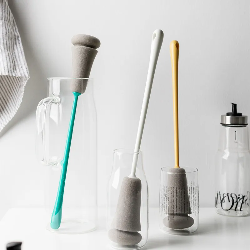 Силиконовая щетка для мытья бутылок с ручкой посуды стекло|Чистящие щетки| |