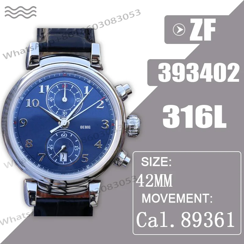 

Men's Watches Automatic Mechanical Watch Chronograph 42MM ZF factory Leather Strap Top Brand Luxury Watch 1:1 AAA Replica Watch