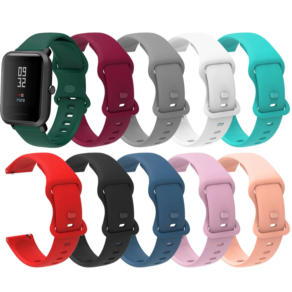 

Ремешок силиконовый для Samsung Galaxy watch 3 42 мм 46 мм Active 2 Gear S3 Amazfit Bip, браслет для Huawei watch GT/2/2e/Pro, 20 мм 22 мм
