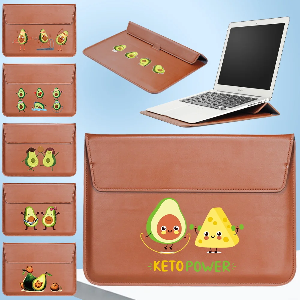 

For Macbook Air Pro 13 15 2021Case Notebook Pu Leather Stand Sleeve Bag for Huawei ASUS Dell Hp 11 13 15 Inch Laptop Bags