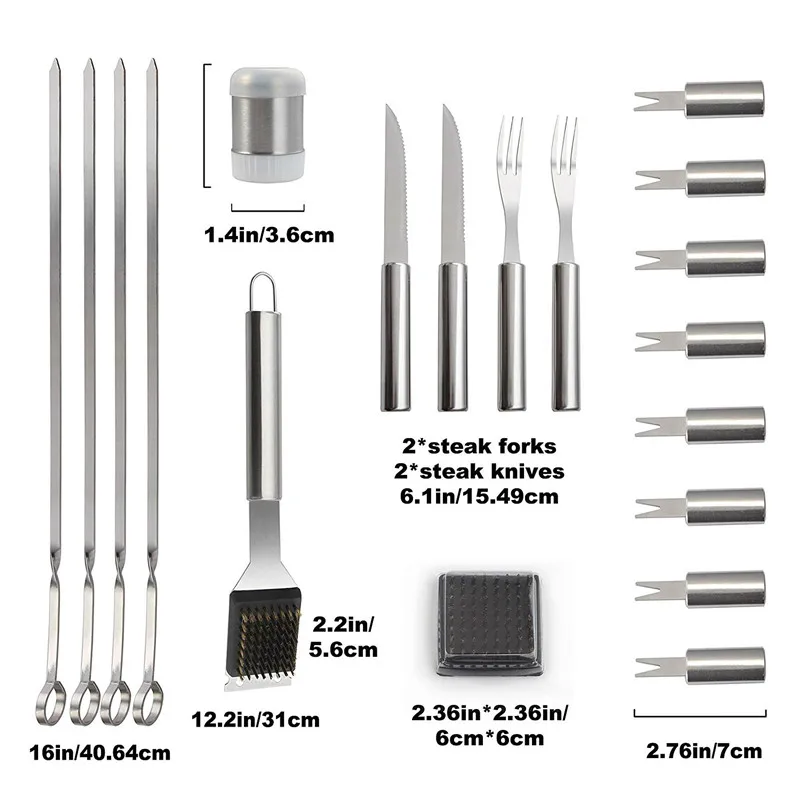 Набор многофункциональных инструментов из нержавеющей стали для барбекю