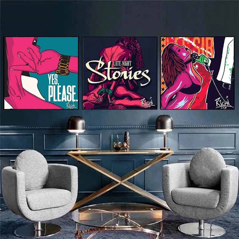 Абстрактные поп-арт возлюбленные обнаженное тело холст картины сексуальные