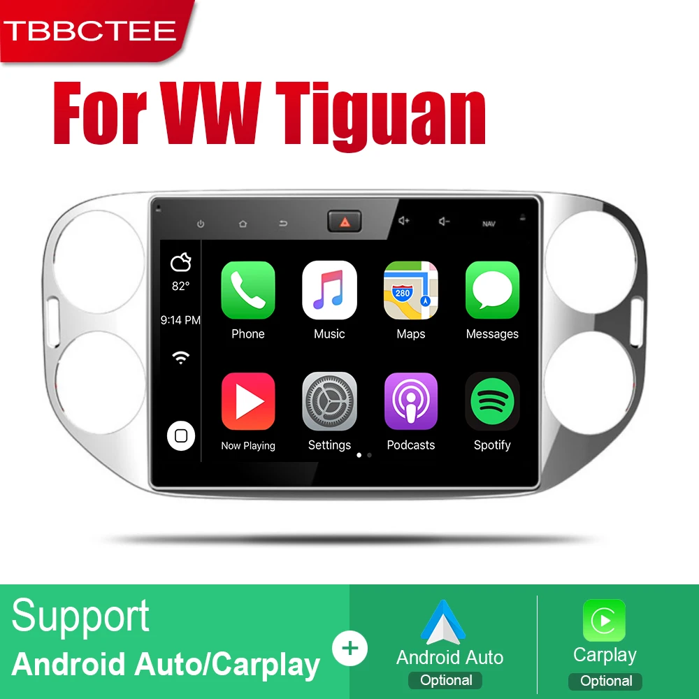 Автомагнитола TBBCTEE 2 Din Android для Volkswagen VW Tiguan 2010-2015 автомобильный мультимедийный