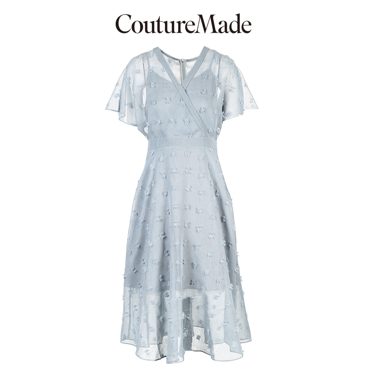 

Vero Moda 3D Weaves V-neck Umbrella Hem Silky lining Dress | 31937B501