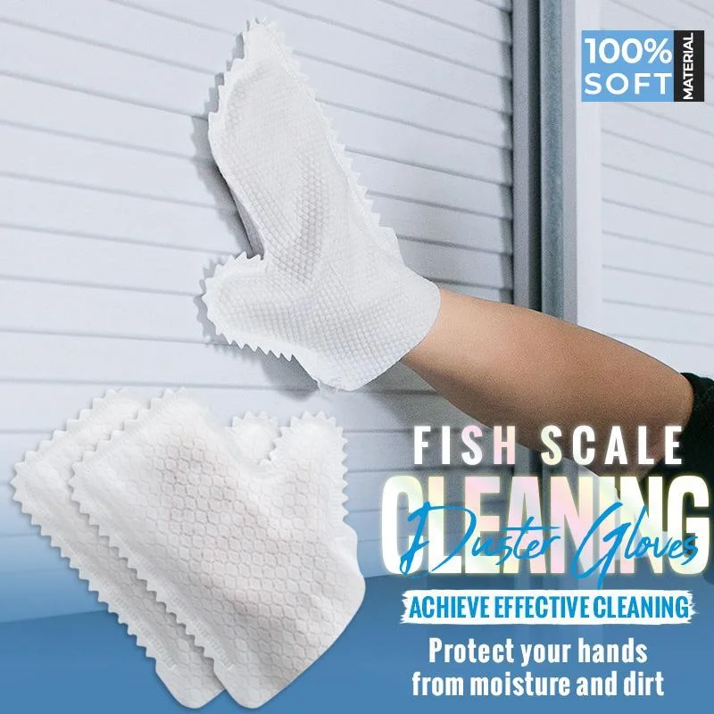 

10pcs Disposable Fish Scale Cleaning Duster Gloves Non-woven fabric Household Scrubber Kitchen Bathroom Convenience Clean Tools