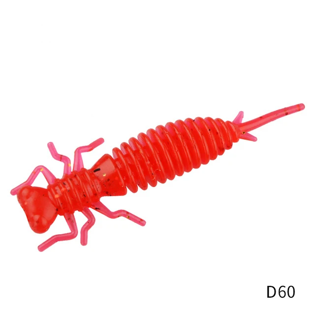 

10PCS Larva Soft Lures 50mm 62mm 85mm Artificial Lures Fishing Worm Silicone Bass Pike Minnow Swimbait Jigging Plastic Baits