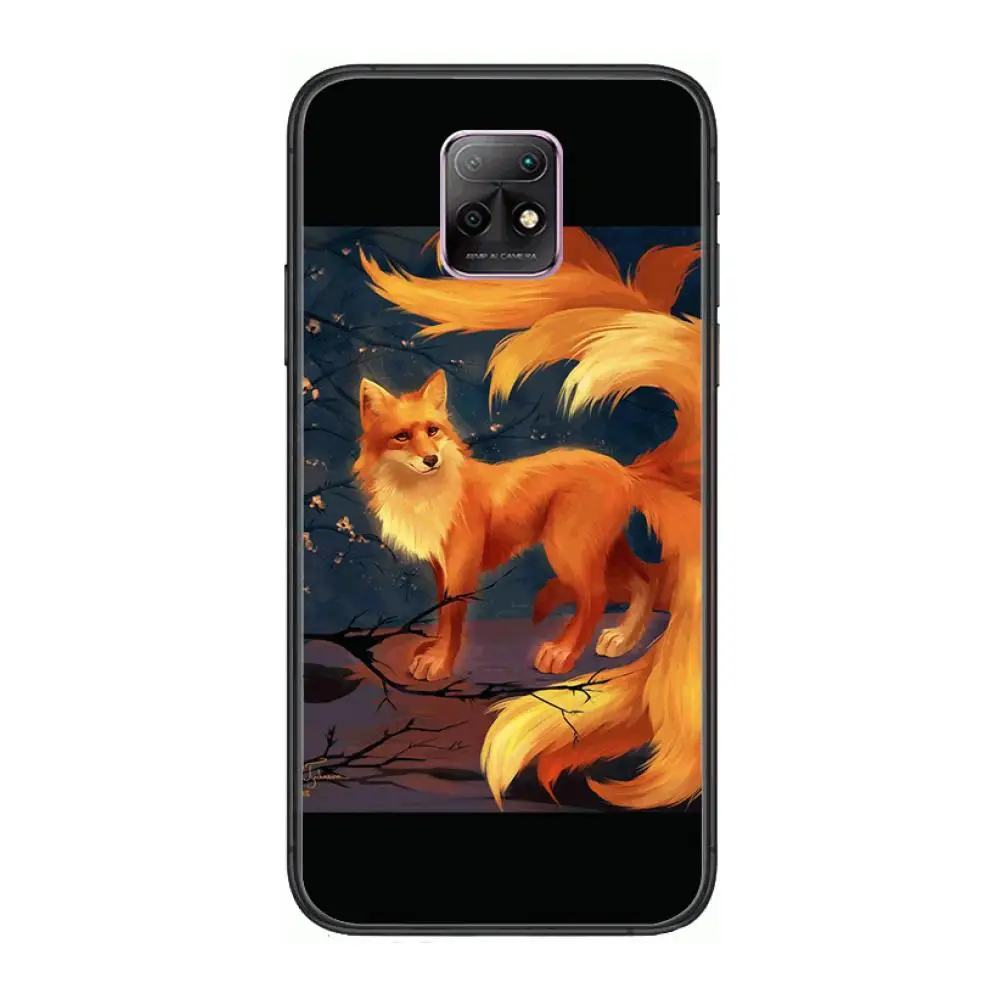 

Fox Soft Case for style Phone Case For XiaoMi Redmi 10X 9 8 7 6 5 A Pro S2 K20 T 5G Y1 Anime Black Cover Silicone Back Pretty